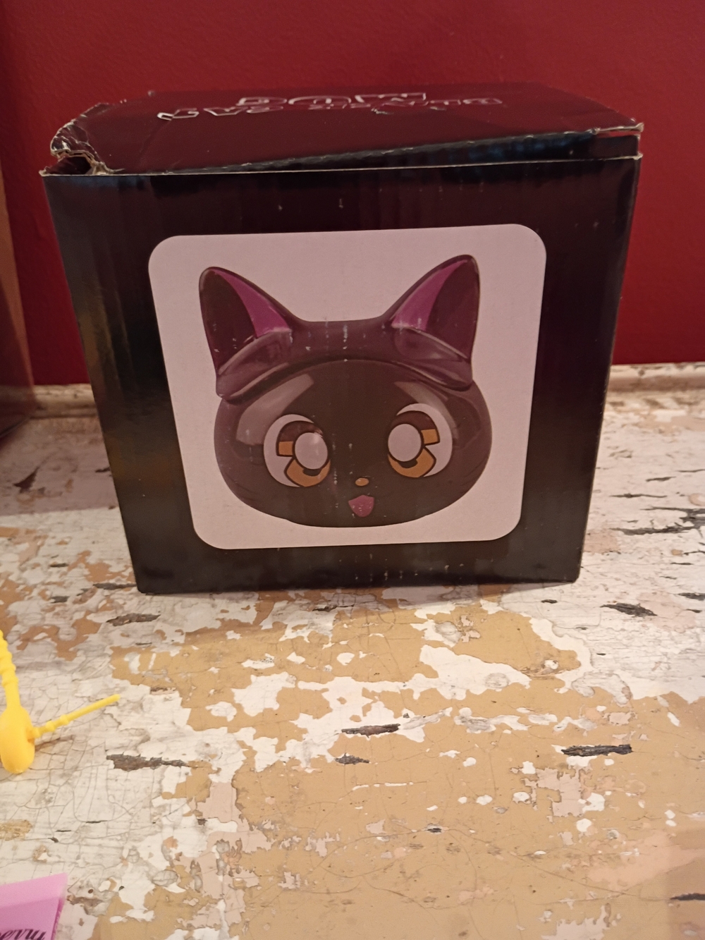 Black Cat Ceramic Mug with Pink Accents - Cute Animal Design